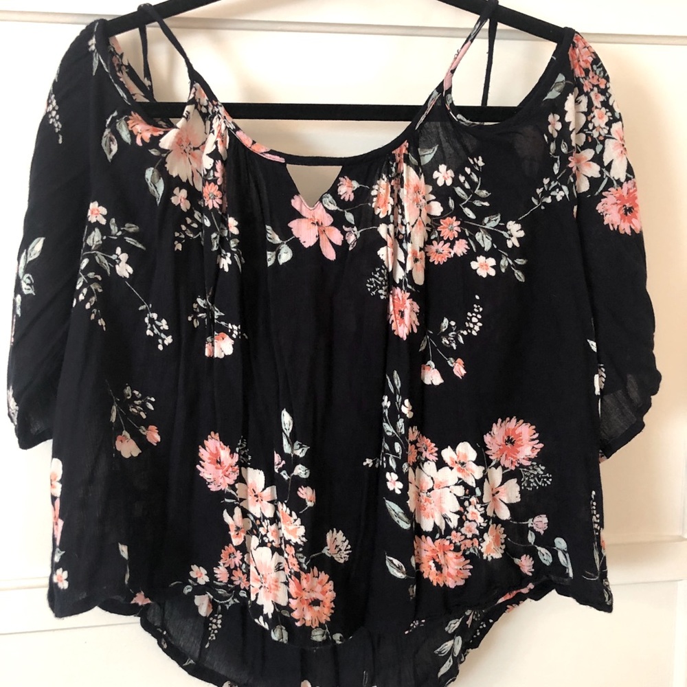 Off the should floral top
